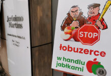 Protest sadowników przed siedzibą Biedronki w Warszawie
