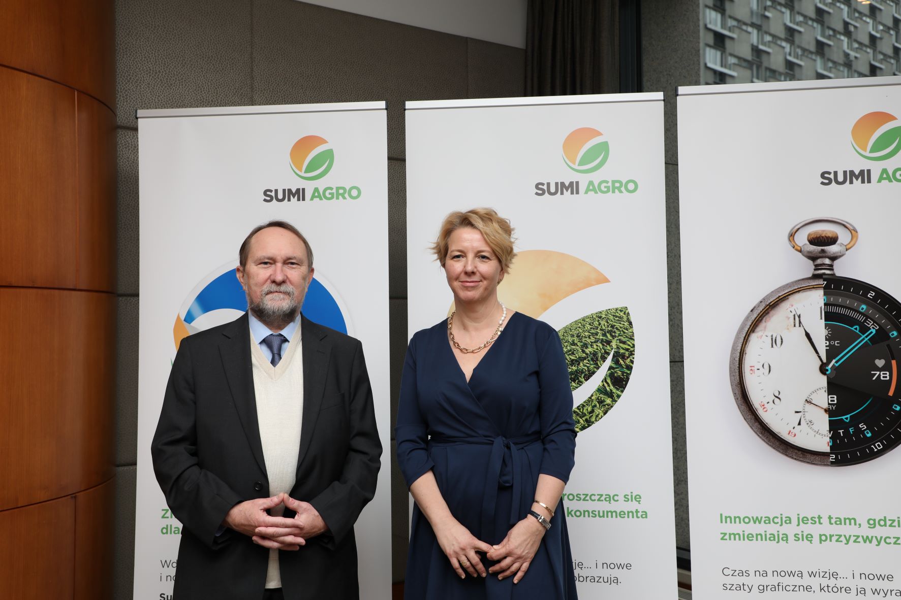 Urszula Filipecka i Paweł Banach, konferencja Sumi Agro